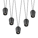 Подвесной светильник черными плафонами на длинных пересекающихся тросах Construction варинант исполнения - 3 | Loft Concept в Уфе