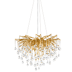Люстра подвесная с прозрачными стеклянными подвесками в форме капель Диаметр 60 см Droplet Chandelier варинант исполнения - 1 | Loft Concept в Уфе