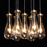 Люстра с 7-ю прозрачными плафонами из стекла в форме капли Lucid Rain  варинант исполнения - 5 | Loft Concept в Уфе