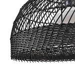 Подвесной светильник с округлым абажуром из черного ротанга Wicker Furniture варинант исполнения - 5 | Loft Concept в Уфе