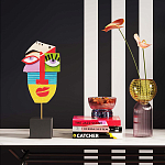 Арт-объект Разноцветное Лицо в абстрактном стиле на подставке Multicolored Abstract Face варинант исполнения - 4 | Loft Concept в Уфе