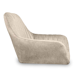 Барный стул со спинкой и подлокотниками на 4-х коричневых деревянных ножках Бежевый Велюр Ava Charm варинант исполнения - 2 | Loft Concept в Уфе