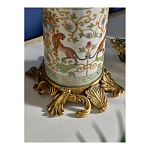 Ваза высокая из фарфора на бронзовом основании Turquoise Blooming Garden варинант исполнения - 5 | Loft Concept в Уфе