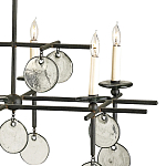 Люстра линейная черная с круглыми прозрачными подвесками  Horizontal Rectangular Chandelier варинант исполнения - 1 | Loft Concept в Уфе