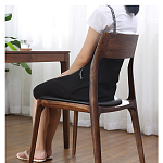 Стул деревянный с мягким сиденьем из черной натуральной кожи Moon Walnut Furniture варинант исполнения - 3 | Loft Concept в Уфе