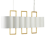 Люстра прямоугольная с белыми цилиндрическими абажурами White Ribbon варинант исполнения - 5 | Loft Concept в Уфе