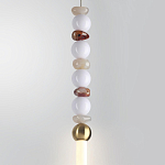 Подвесной светильник вытянутый с бусинами из белого и коричневого цвета PEARLS Suspension варинант исполнения - 4 | Loft Concept в Уфе