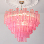 Элитная Люстра Textured Glass Pink Chandelier Ярко Розовое стекло варинант исполнения - 1 | Loft Concept в Уфе