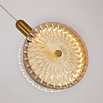 Подвесной светильник с плафоном из рельефного стекла Peony Glass Bronze  варинант исполнения - 3 | Loft Concept в Уфе