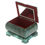 Шкатулка прямоугольная с зеркалом из натурального камня змеевик Stone Casket варинант исполнения - 3 | Loft Concept в Уфе