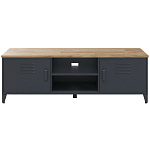 ТВ-тумба из металла и столешницей из массива дуба Metal Wood TV-Stand варинант исполнения - 1 | Loft Concept в Уфе