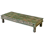 Кофейный стол из массива тропического дерева с резным декором Capellan Green Coffee Table варинант исполнения - 1 | Loft Concept в Уфе
