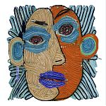 Арт-Объект плетеный из нитей Абстрактный портрет Joana Schneider  варинант исполнения - 2 | Loft Concept в Уфе