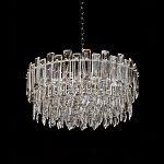 Круглая люстра с хрустальными подвесками на серебряном каркасе Gorgeous Crystal Light варинант исполнения - 6 | Loft Concept в Уфе