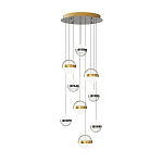 Люстра каскадная с 9-ю подвесами бронза и никель Peggy Futura lamp варинант исполнения - 2 | Loft Concept в Уфе