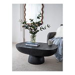 Столик кофейный черного цвета с овальной столешницей и круглым основанием Black Dalmen Table варинант исполнения - 2 | Loft Concept в Уфе