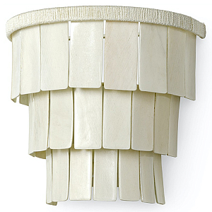 Бра Wooden Cream Tiles Leland Wall Lamp