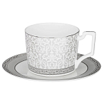 Чайный набор серо-белого цвета из фарфора на 6 персон 12 предметов 250 мл Royal Porcelain Collection варинант исполнения - 1 | Loft Concept в Уфе