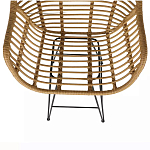 Стул барный с ротанговым плетением Half Bar Chair with Wicker с подлокотниками варинант исполнения - 7 | Loft Concept в Уфе