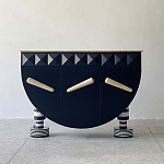 Дизайнерский комод полукруглый черный с 3-мя фактурным ящиками Occasion варинант исполнения - 1 | Loft Concept в Уфе