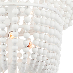 Люстра белая в форме спирали с декором из круглых деревянных бусин White Wooden Beads варинант исполнения - 1 | Loft Concept в Уфе