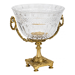 Чаша из рельефного стекла прозрачного цвета на бронзовой подставке Eden Garden варинант исполнения - 1 | Loft Concept в Уфе