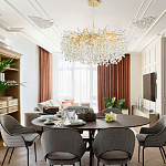 Люстра с хрустальными подвесками на металлических ветках Fairytree Light Gold Chandelier 18 варинант исполнения - 2 | Loft Concept в Уфе