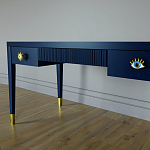 Письменный стол Elsa Dreams Blue Шпон дерево с двумя ящиками варинант исполнения - 4 | Loft Concept в Уфе