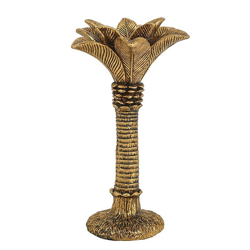 Подсвечник в форме пальмы с резными листьями и текстурным основанием Golden palm leaves Бронза Подсвечник в форме пальмы с резными листьями и текстурным основанием Golden palm leaves Бронза в Уфе | Loft Concept