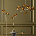 Люстра с плафонами в виде цветов Golden Bird of Paradise варинант исполнения - 5 | Loft Concept в Уфе