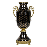 Ваза черного цвета из фарфора с золотистым узором и бронзовыми элементами Eden Garden porcelain and bronze варинант исполнения - 4 | Loft Concept в Уфе