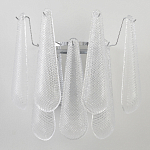 Бра с подвесками из рифленного стекла в форме капель на основании цвета хром Textured Glass варинант исполнения - 6 | Loft Concept в Уфе