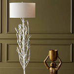 Торшер белый с цилиндрическим абажуром и каркасом в виде дерева Branched Tree варинант исполнения - 4 | Loft Concept в Уфе