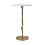 Столик с золотистым основанием в виде цветка и круглой мраморной столешницей Golden Snowdrop варинант исполнения - 3 | Loft Concept в Уфе