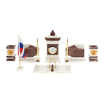 Настольный письменный набор из мрамора и лемезита с гербом и флагом России Marble Accessory варинант исполнения - 1 | Loft Concept в Уфе