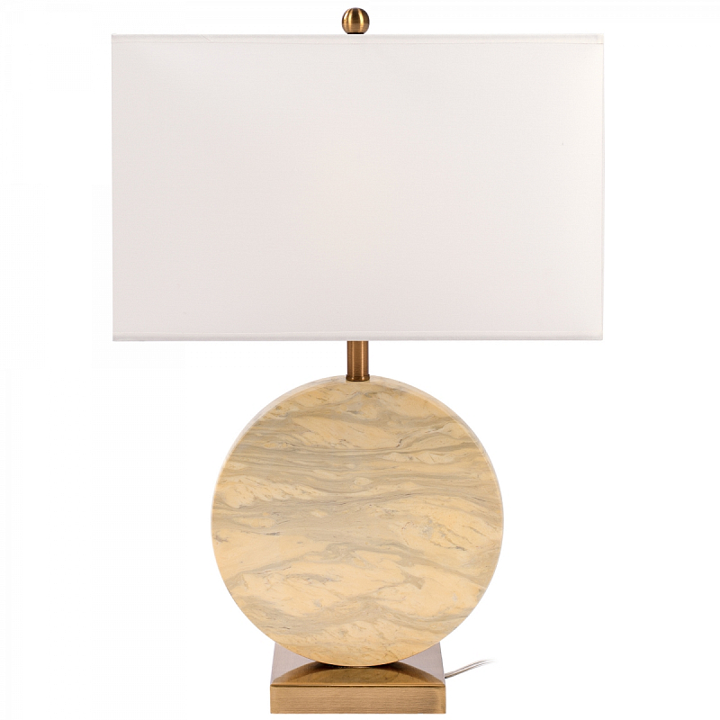 Настольная лампа Lua Grande Table Lamp beige marble Белый Бежево-серый Латунь в Уфе | Loft Concept 