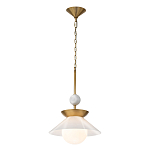 Подвесной светильник латунного цвета с конусовидным белым плафоном Quintiesse варинант исполнения - 3 | Loft Concept в Уфе