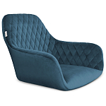 Барный стул со спинкой и подлокотниками на 4-х металлических ножках Douglas Rhombus Синий Велюр варинант исполнения - 2 | Loft Concept в Уфе