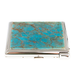 Портсигар на 20 сигарет с газовой зажигалкой из натурального камня Апатит Голубой Stone Cigarettes Cases варинант исполнения - 2 | Loft Concept в Уфе