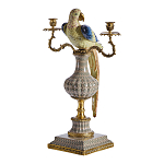 Подсвечникв образе попугая из фарфора с бронзовыми элементами Eden Garden варинант исполнения - 4 | Loft Concept в Уфе