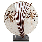 Настольная лампа из перламутра и дерева на подставке Indonesian Shell Flower варинант исполнения - 1 | Loft Concept в Уфе