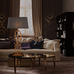 Настольная лампа на ажурном чугунном основании с серым абажуром Openwork Lamp варинант исполнения - 5 | Loft Concept в Уфе