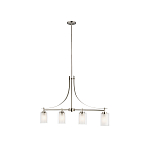 Люстра подвесная цвета никель с четырьмя матовыми стеклянными плафонами в современном стиле Generation Lighting варинант исполнения - 2 | Loft Concept в Уфе