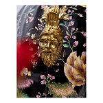 Ваза из фарфора черная с цветочной росписью и бронзовыми элементами Spring Garden варинант исполнения - 6 | Loft Concept в Уфе