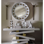 Зеркало белое с круглыми золотыми декоративными элементами Prince of the Church варинант исполнения - 2 | Loft Concept в Уфе