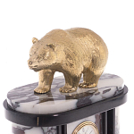 Часы настольные бронзовые с декором в виде медведя Bear Stone Clock варинант исполнения - 2 | Loft Concept в Уфе