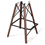 Барный стул со спинкой и подлокотниками на 4-х деревянных ножках Douglas Rhombus Синий Велюр варинант исполнения - 4 | Loft Concept в Уфе