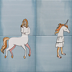 Плитка с узором Девочка единорог варинант исполнения - 2 | Loft Concept в Уфе