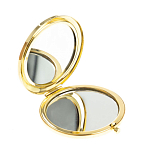 Зеркало карманное складное круглое из натурального камня Оникс в подарочной упаковке Gold Stone Mirrors варинант исполнения - 2 | Loft Concept в Уфе