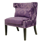 Полукресло с мягкой обивкой из жаккарда на 4-х ножках из массива березы Baroque Armchair violet варинант исполнения - 3 | Loft Concept в Уфе